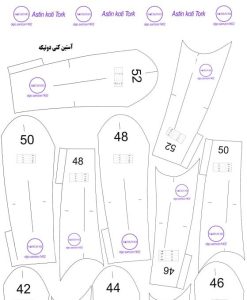 سمانه یوسف زاده - الگوی آستین کتی از سایز ۳۶ تا ۵۲